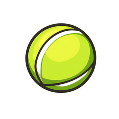 A single tennis ball isolated on transparent background