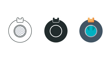 Set of badge icons in different style and color
