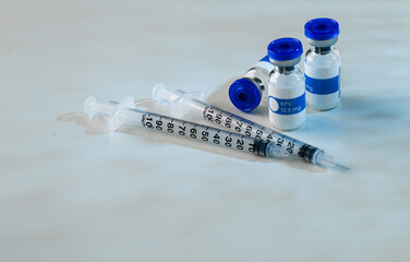 Close up of Glass Vials with Lyophilized KPV Peptide Inside