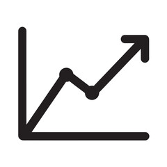 Business growth and financial trend line graph for data analytics app ui, minimalist vector icon