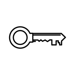 Simple black key icon on white background