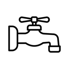 Simple line art illustration of a faucet