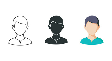 Different styles of male avatar icons