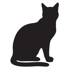 Obraz premium Pet animal cat silhouette for logo design and web element, minimalist vector icon