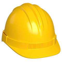 Fototapeta premium Yellow construction safety helmet hard hat protective headgear for industrial work site worker equipment isolated on white background 