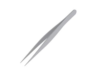 Stainless steel tweezer precision grooming tool for eyebrow hair removal cosmetic and medical use isolated on white background