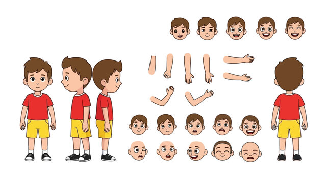 Cartoon Boy Character Animation Vector Illustration