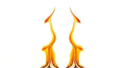 Abstract symmetrical flames on a white background, creating a striking visual effect for design or