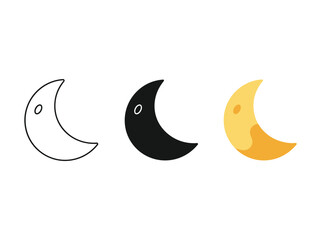 Crescent moon phases illustration