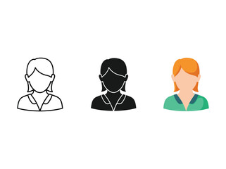 Three female avatars in different styles