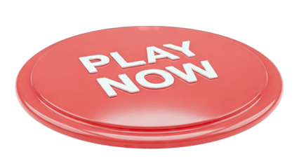 Play Now Button - Red Button with White Text on White Background