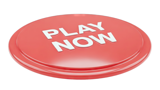 Play Now Button - Red Button with White Text on White Background - Powered by Adobe