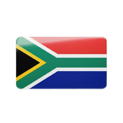 South african flag emblem with rounded corners isolated on transparent background