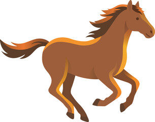 Running Brown Horse Vector Illustration for 2026 Year of the Horse