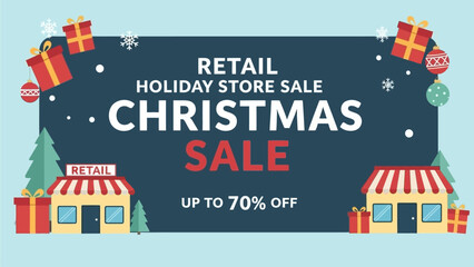 Obraz premium Modern Pastel Christmas Retail Sale Banner Design