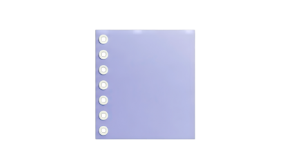 Purple Notebook with White Binding on White Background