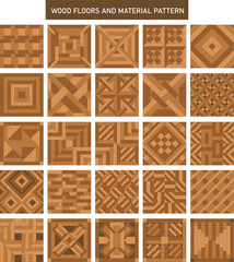 wood floor and material seamless patten brown color set.