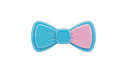 Fototapeta premium A 3D Rendered Blue And Pink Bow Tie Accessory With A Transparent Background Isolated On Black