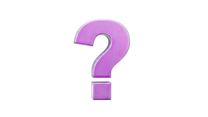 Purple Question Mark Isolated on White Background