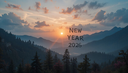 sunrise in the mountains,A quiet sunrise in the mountains, where first light spills over rugged peaks, painting the sky with soft gold and pink hues as the world awakens in calm silence and the day be