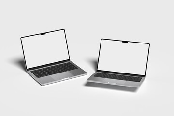 Professional Laptop Branding Mockup with Blank Screens for Digital Design Showcase