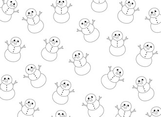 snowman vector outline background