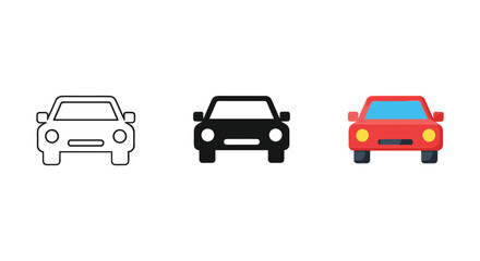 Three cars with different colors and designs