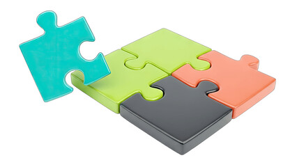 Puzzle Piece Connecting - Teamwork Concept