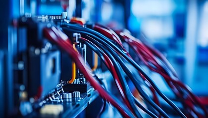 Car wires, tech, complex circuits.