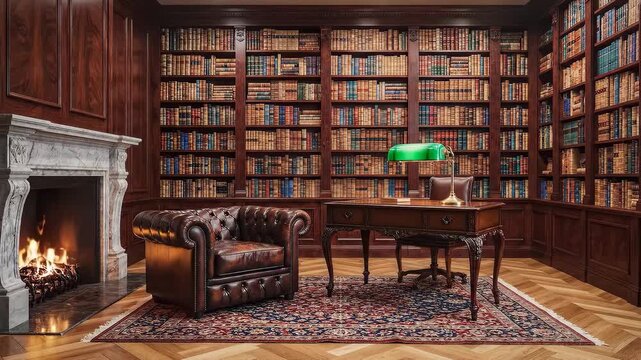 Unique transformation of a bare room into a cozy library with wooden shelves and a reading nook