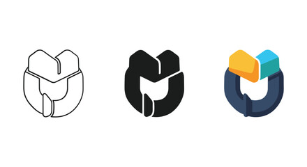 Collection of modern abstract logo designs in different styles