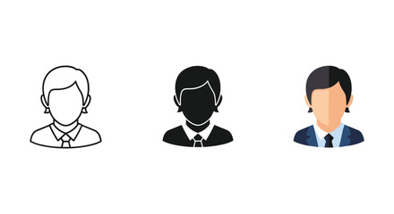 Three business professionals illustrated