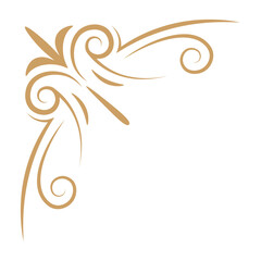 Vintage Corner Frame Decorative Isolated on White Background. Vector Illustration