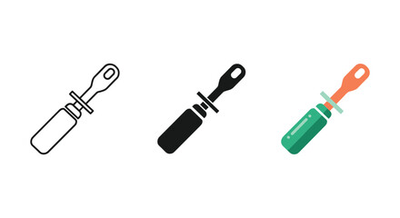 Fototapeta premium Collection of three paint brushes in different styles