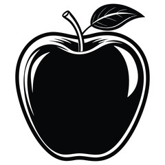 Apple Line Art Vector Illustration – Fresh Fruit Outline Icon Design.