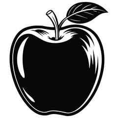 Apple Line Art Vector Illustration – Fresh Fruit Outline Icon Design.