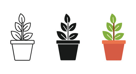 Fototapeta premium Potted plants in different styles and colors