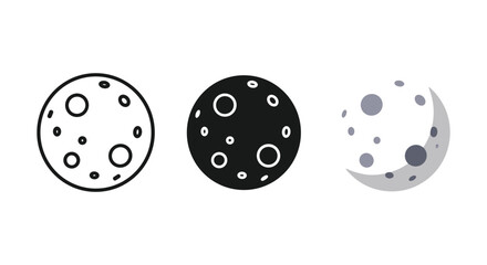 Different phases of moon in simple illustration © Shukur