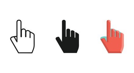 Fototapeta premium Hand icons pointing upward in various styles