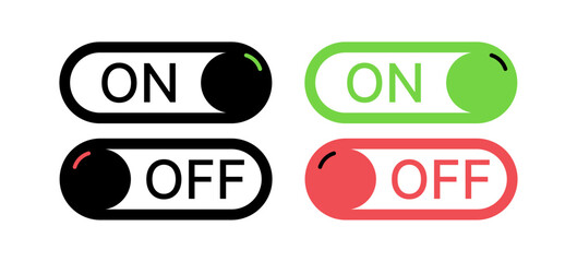 On and Off toggle switch buttons