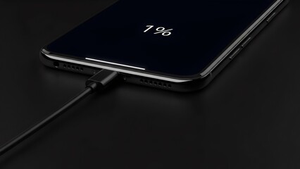 Smartphone Battery at 1% Unplugged Limited Time Concept Art