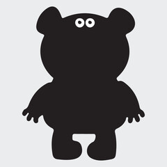 Cute cartoon bear character vector illustration for wildlife design..