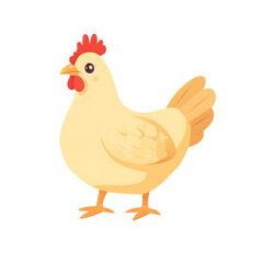 Fototapeta premium Illustrated Hen on Transparent Background, Cute Chicken Vector for Design Projects