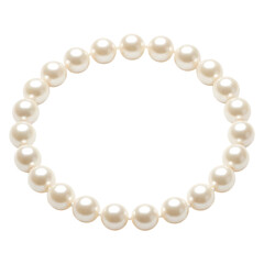 Obraz premium Classic White Pearl Necklace on Black Background, Luxury Jewelry, Elegant Accessory