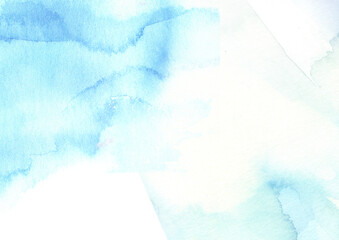青の水彩絵の具がにじむ背景テクスチャ