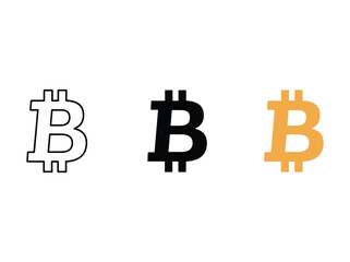 Bitcoin logo in different styles and colors