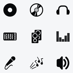 DJ Icon Set Vector Illustration