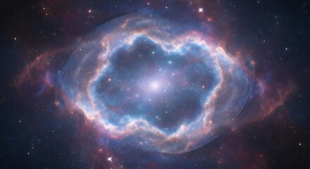 Luminous cosmic halo with ethereal glow in boundless starry expanse