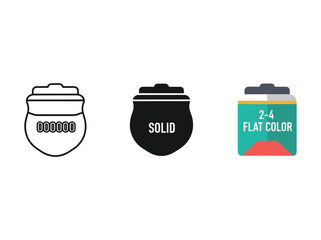 Paint can icons representing different colors and finishes