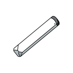 Geometric Pencil Illustration on White Background for Design